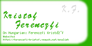 kristof ferenczfi business card